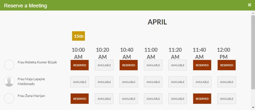meeting schedule